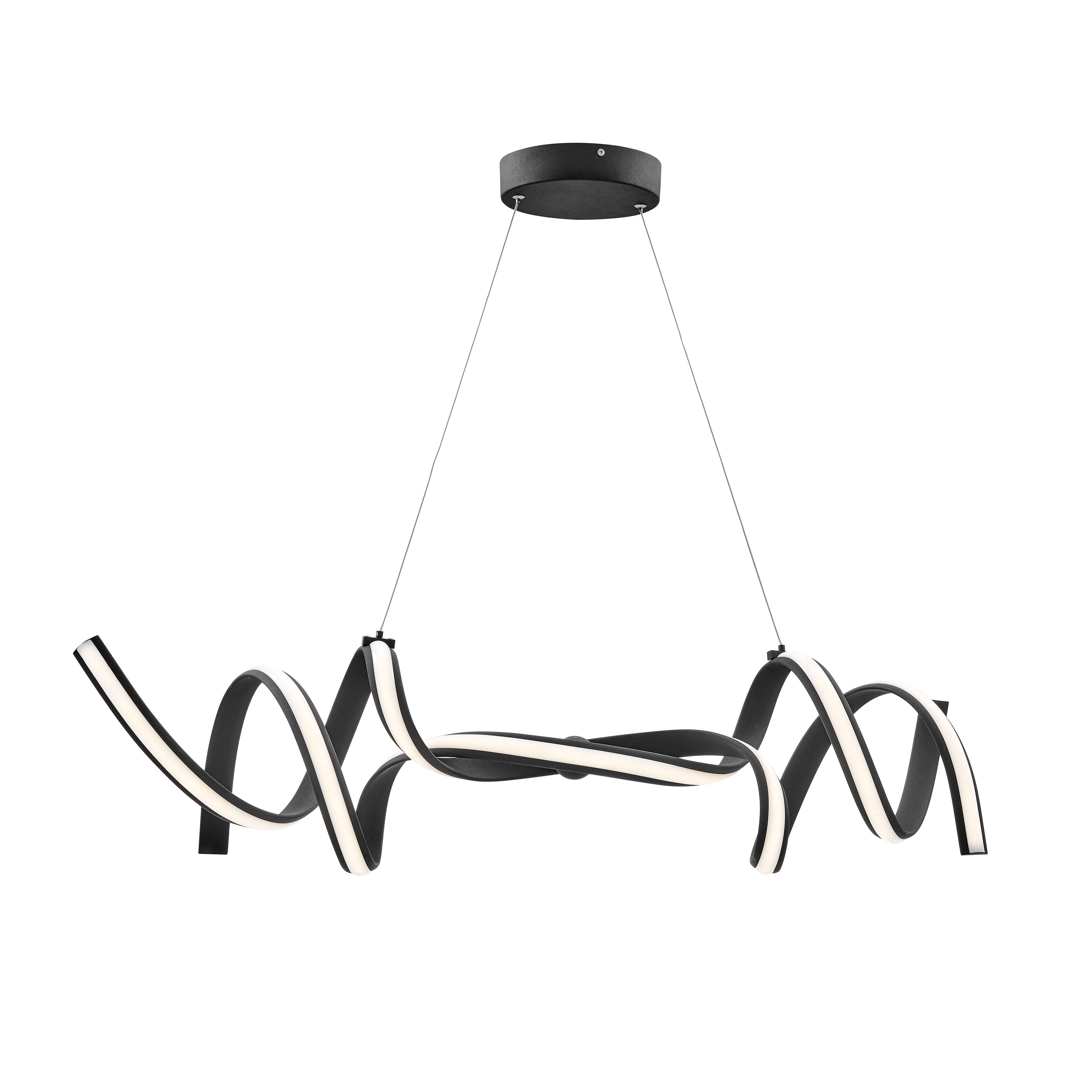 Munich LED Horizontal Chandelier // Black with Smart Dimmer Included