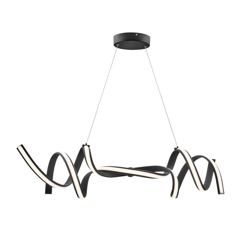 Munich LED Horizontal Chandelier // Black with Smart Dimmer Included-zoom-
