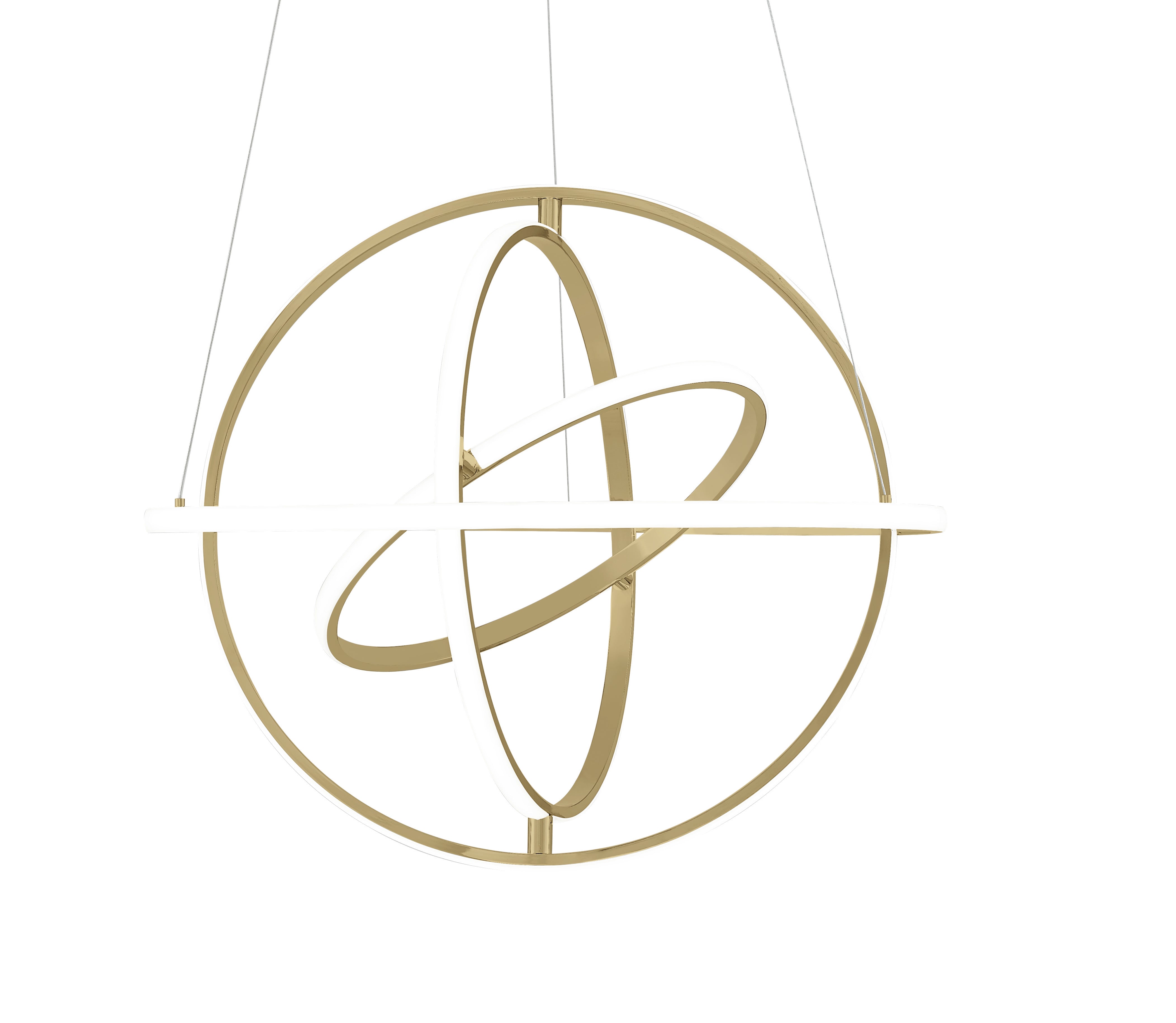 Oxford LED Adjustable Chandelier // Sandy Gold with Smart Dimmer Included