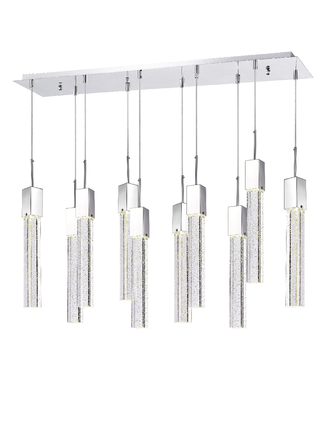 Rectangular Crystal Chandelier // XL 10 Light with Smart Dimmer Included