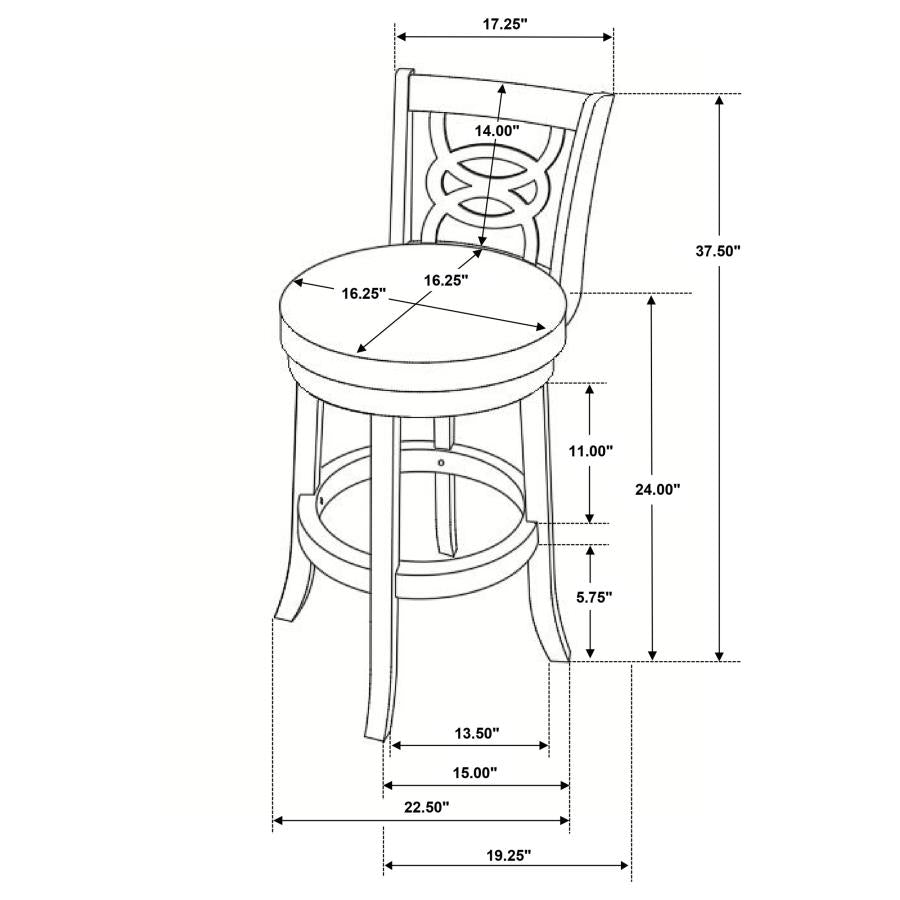 Calecita Wood Swivel Counter Stool Cappuccino (Set of 2)-zoom-13