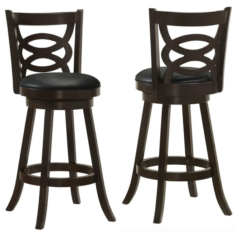 Calecita Wood Swivel Bar Chair Cappuccino (Set of 2)-zoom-