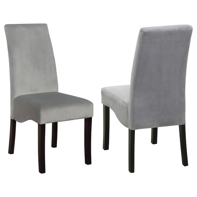 Stanton Velvet Upholstered Dining Side Chair Grey (Set of 2)-zoom-