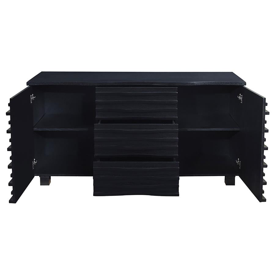 Stanton 3-drawer Sideboard Buffet Storage Cabinet Black-3