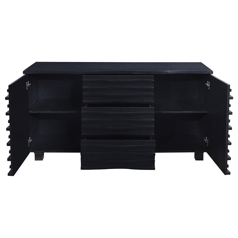 Stanton 3-drawer Sideboard Buffet Storage Cabinet Black-zoom-