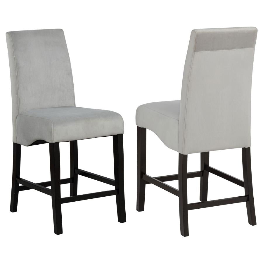 Stanton Velvet Upholstered Counter Chair Grey (Set of 2)-1