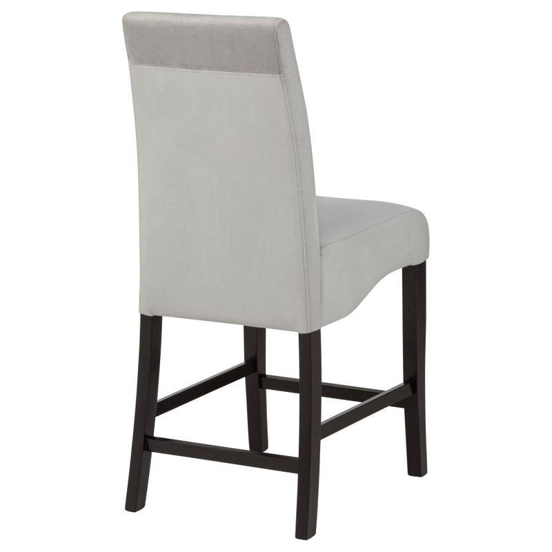 Stanton Velvet Upholstered Counter Chair Grey (Set of 2)-zoom-