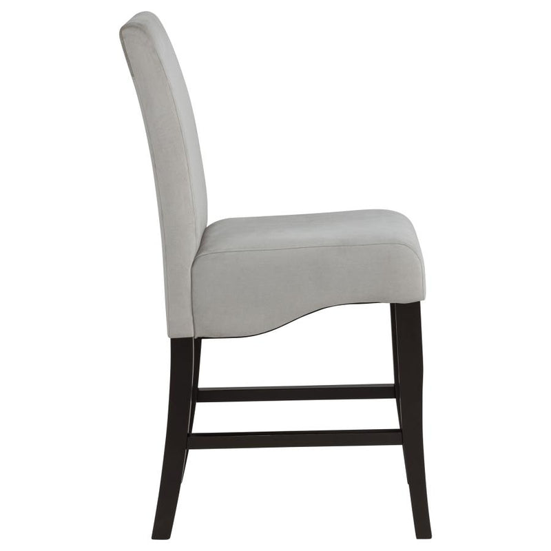 Stanton Velvet Upholstered Counter Chair Grey (Set of 2)-zoom-
