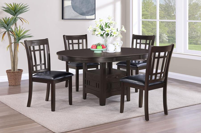 Lavon 5-piece Oval Extension Leaf Dining Set Espresso-zoom-