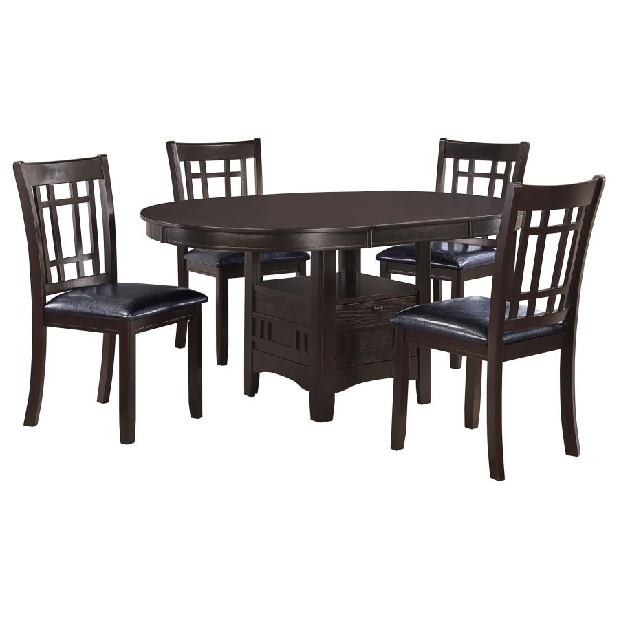 Lavon 5-piece Oval Extension Leaf Dining Set Espresso-zoom-2