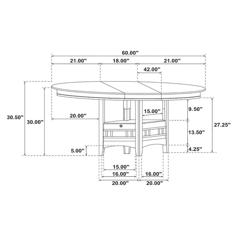 Lavon 5-piece Oval Extension Leaf Dining Set Espresso-zoom-