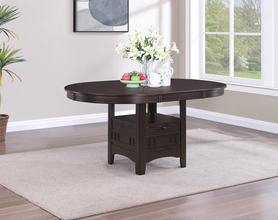 Lavon Oval 60-inch Wood Extension Leaf Dining Table Espresso-2