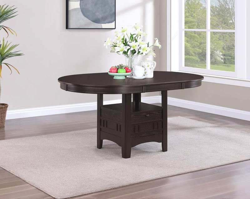 Lavon Oval 60-inch Wood Extension Leaf Dining Table Espresso-zoom-