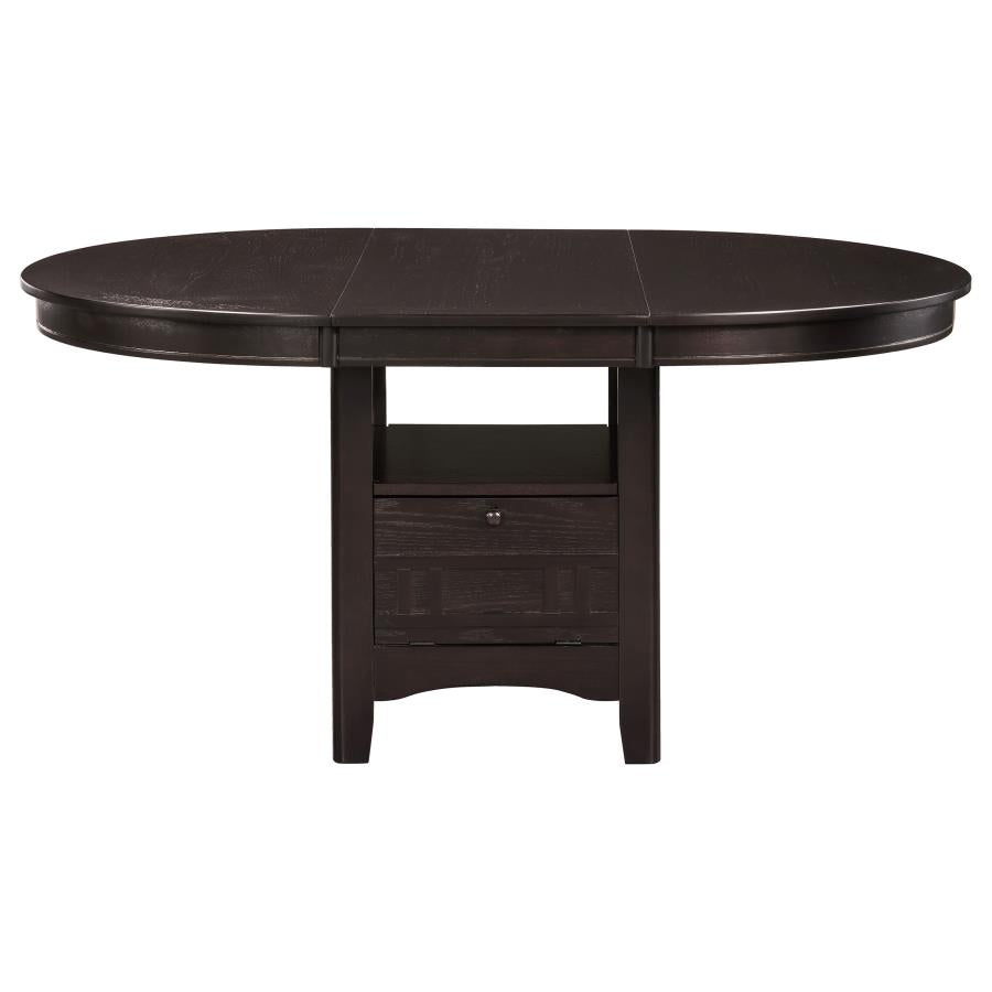 Lavon Oval 60-inch Wood Extension Leaf Dining Table Espresso-zoom-3