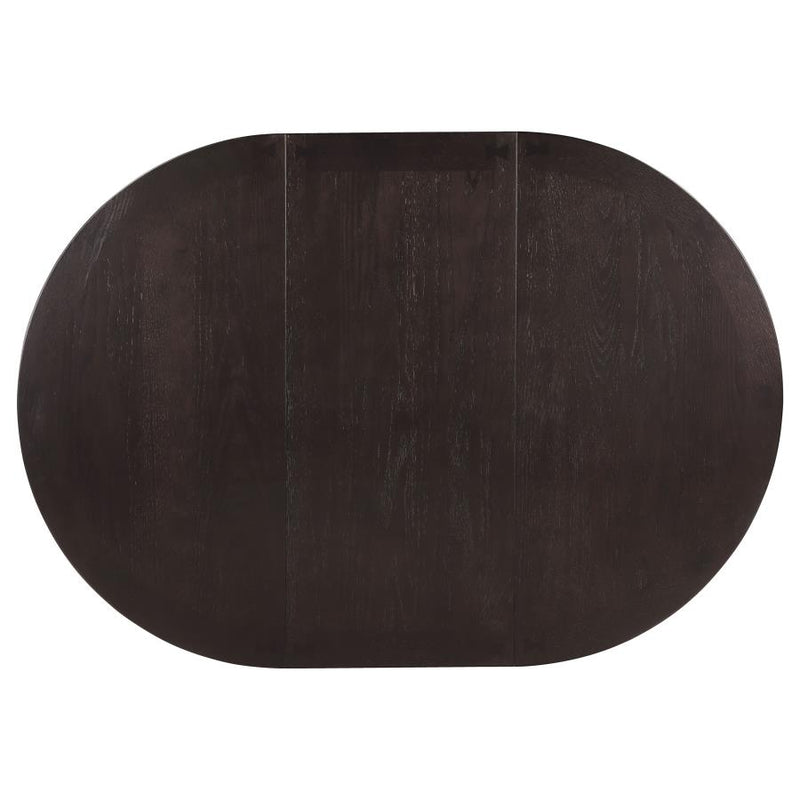 Lavon Oval 60-inch Wood Extension Leaf Dining Table Espresso-zoom-