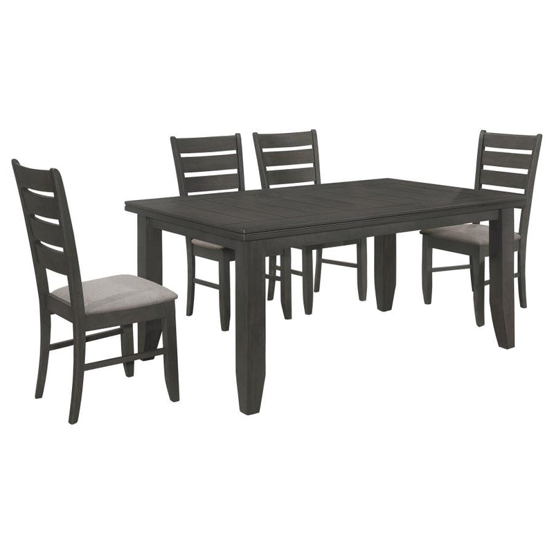 Dalila 5-piece Rectangular Dining Table Set Dark Grey-zoom-