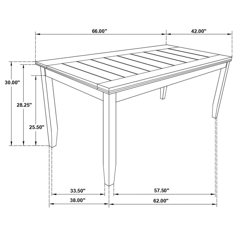 Dalila Rectangular 66-inch Wood Dining Table Dark Grey-zoom-