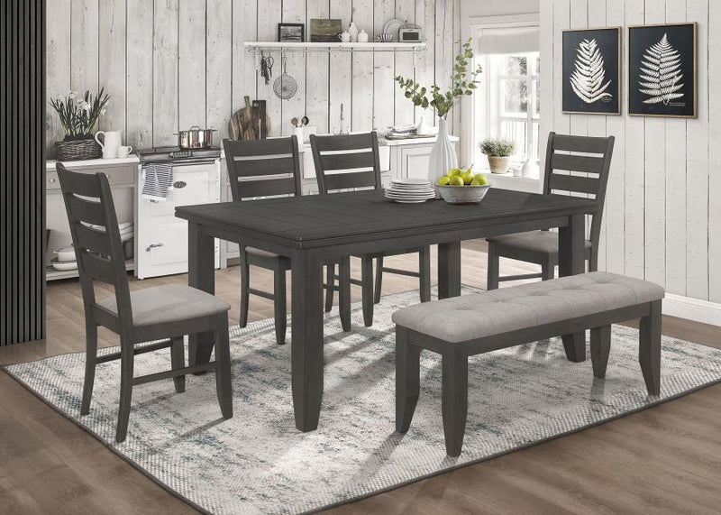 Dalila Rectangular 66-inch Wood Dining Table Dark Grey-zoom-