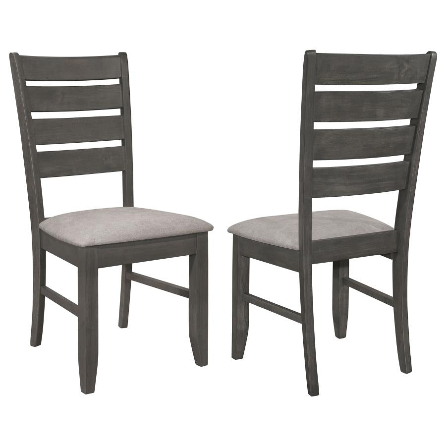 Dalila Wood Dining Side Chair Dark Grey (Set of 2)-1