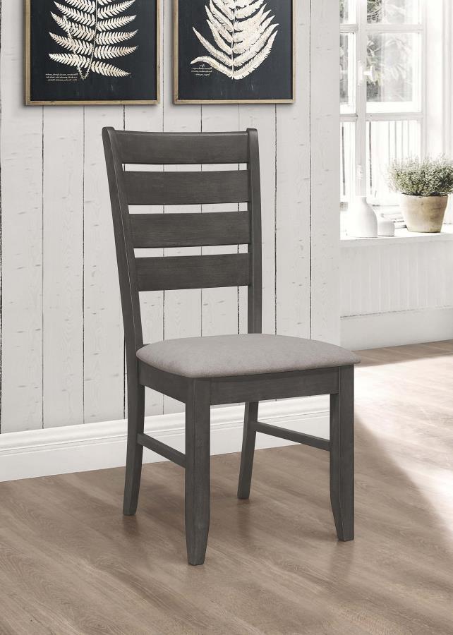 Dalila Wood Dining Side Chair Dark Grey (Set of 2)-2