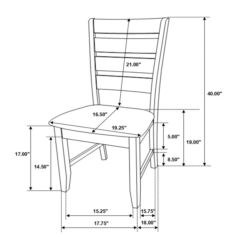 Dalila Wood Dining Side Chair Dark Grey (Set of 2)-14