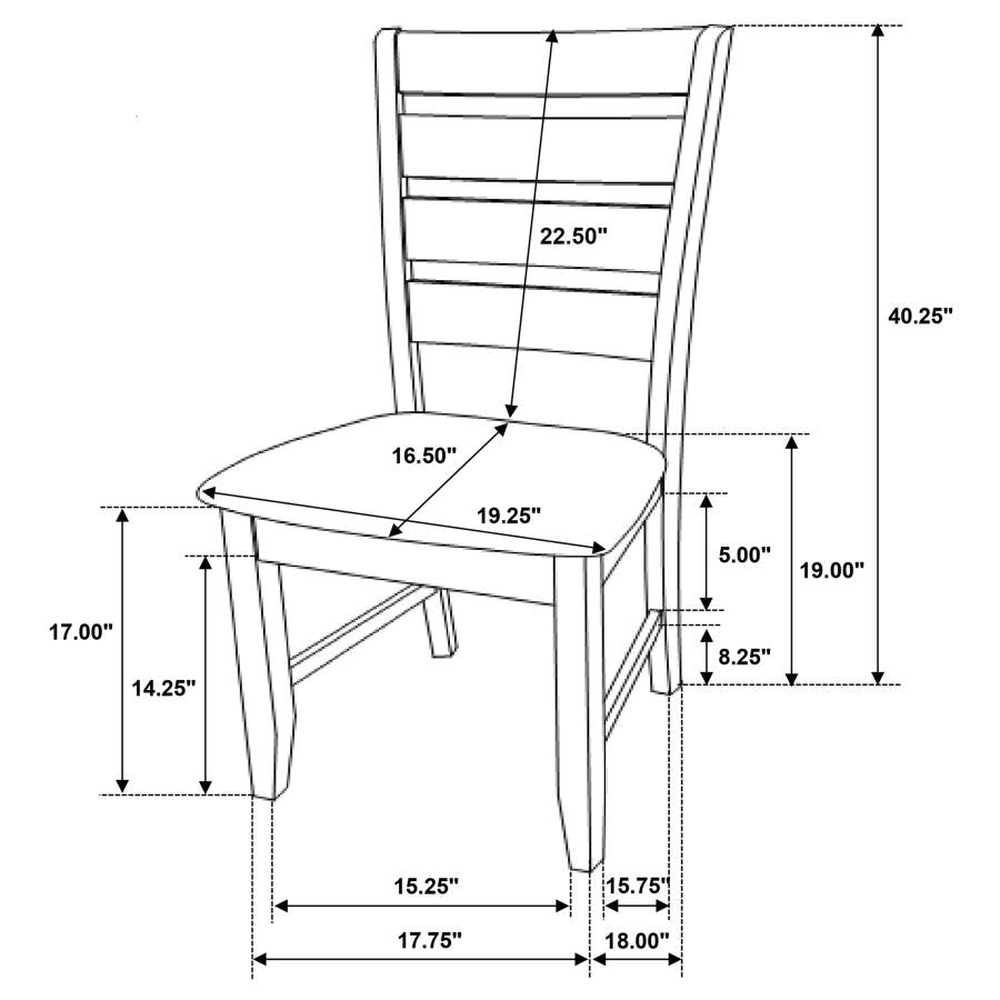 Dalila Wood Dining Side Chair Cappuccino (Set of 2)-13