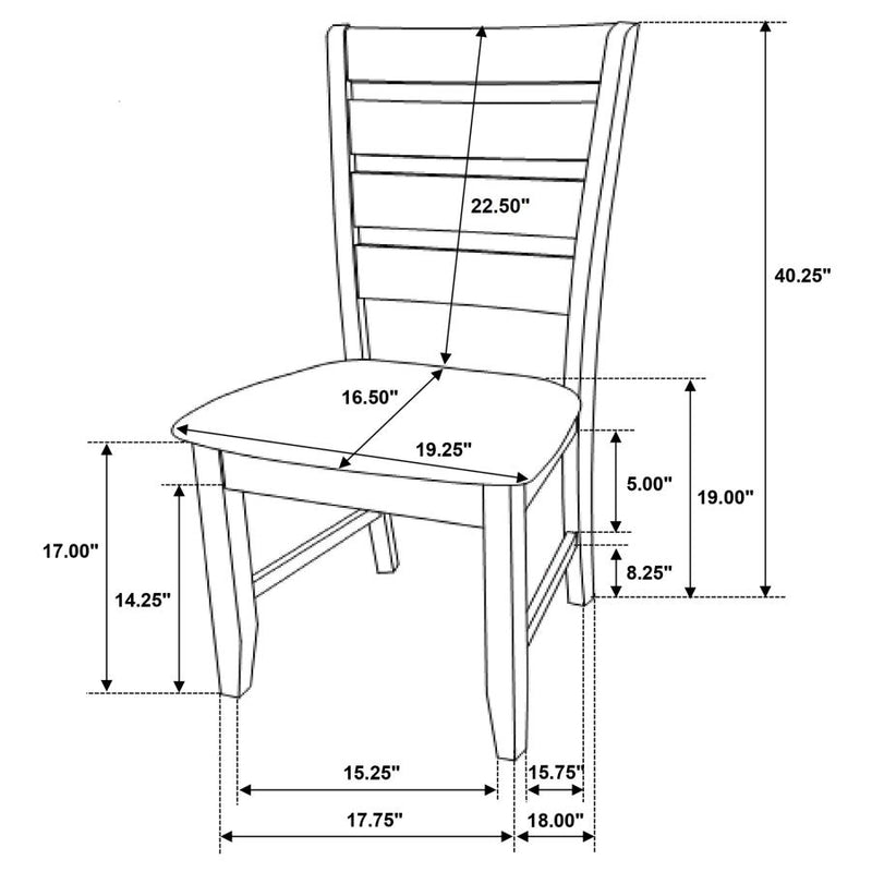 Dalila Wood Dining Side Chair Cappuccino (Set of 2)-zoom-