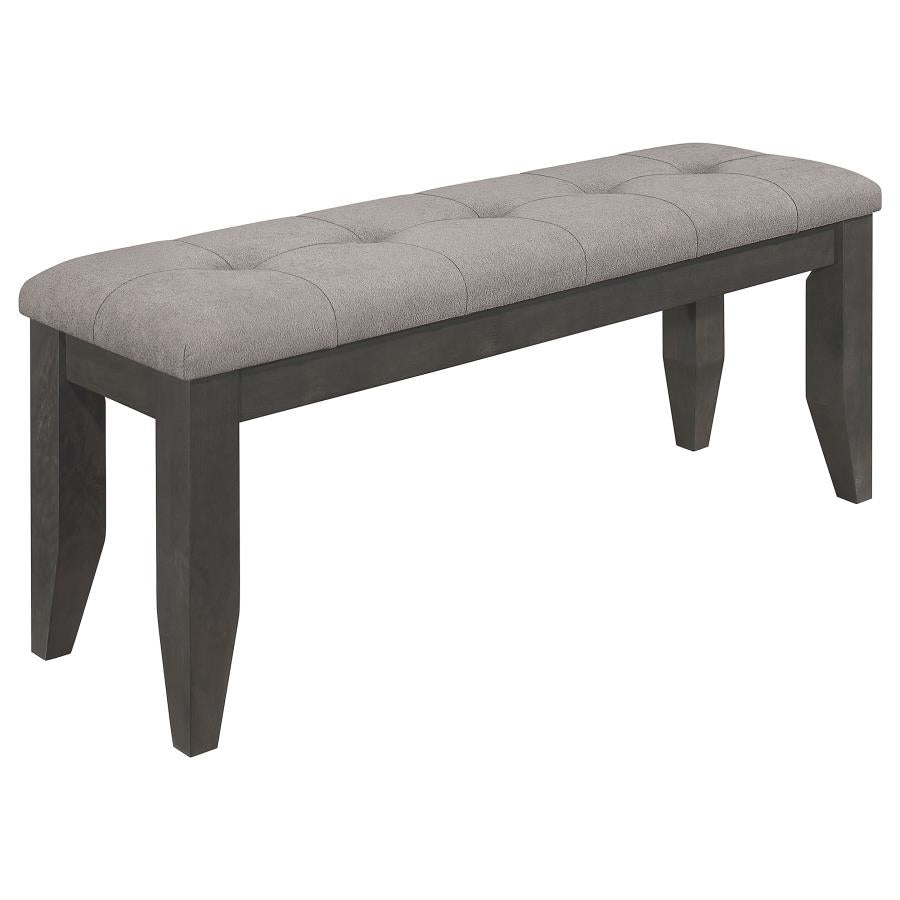 Dalila Fabric Upholstered Wood Dining Bench Dark Grey-1