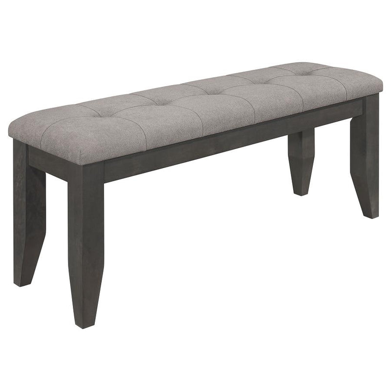Dalila Fabric Upholstered Wood Dining Bench Dark Grey-zoom-