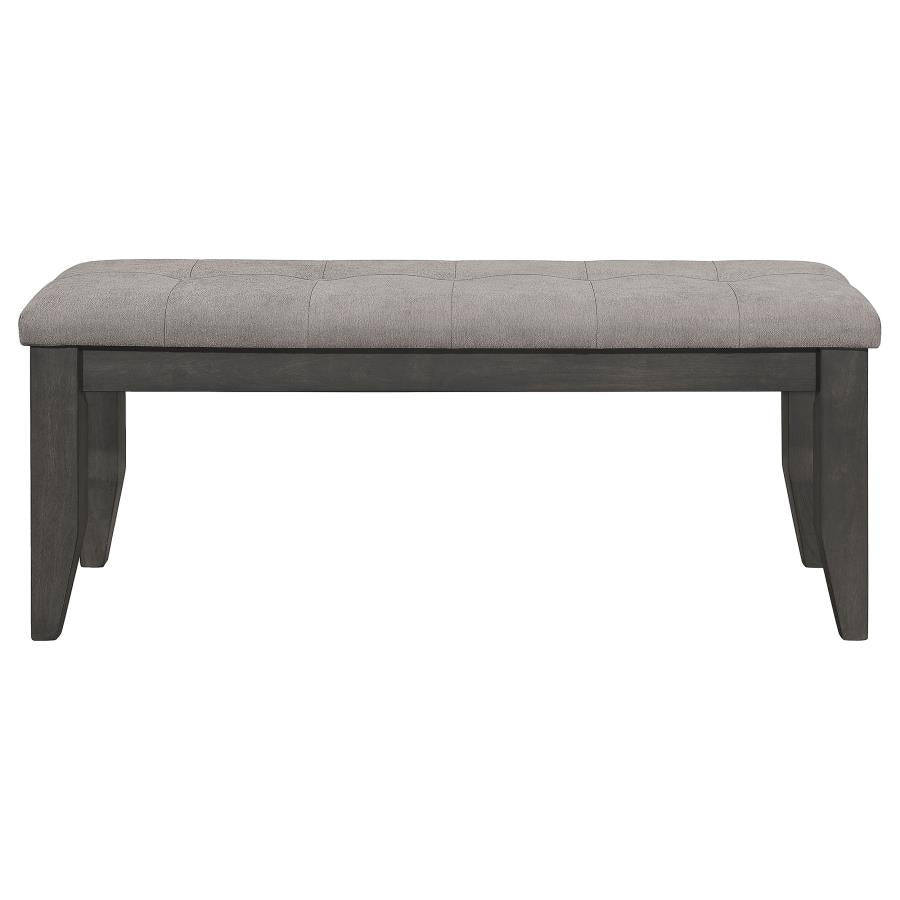 Dalila Fabric Upholstered Wood Dining Bench Dark Grey-zoom-3