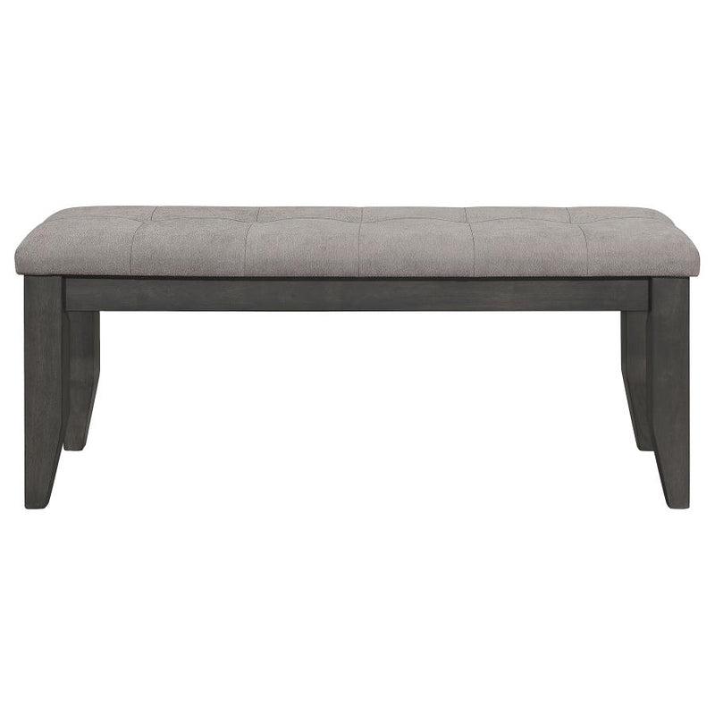 Dalila Fabric Upholstered Wood Dining Bench Dark Grey-zoom-