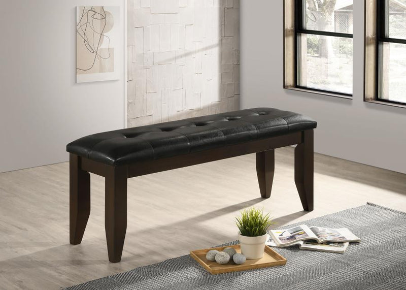 Dalila Leatherette Upholstered Wood Dining Bench Cappuccino-zoom-