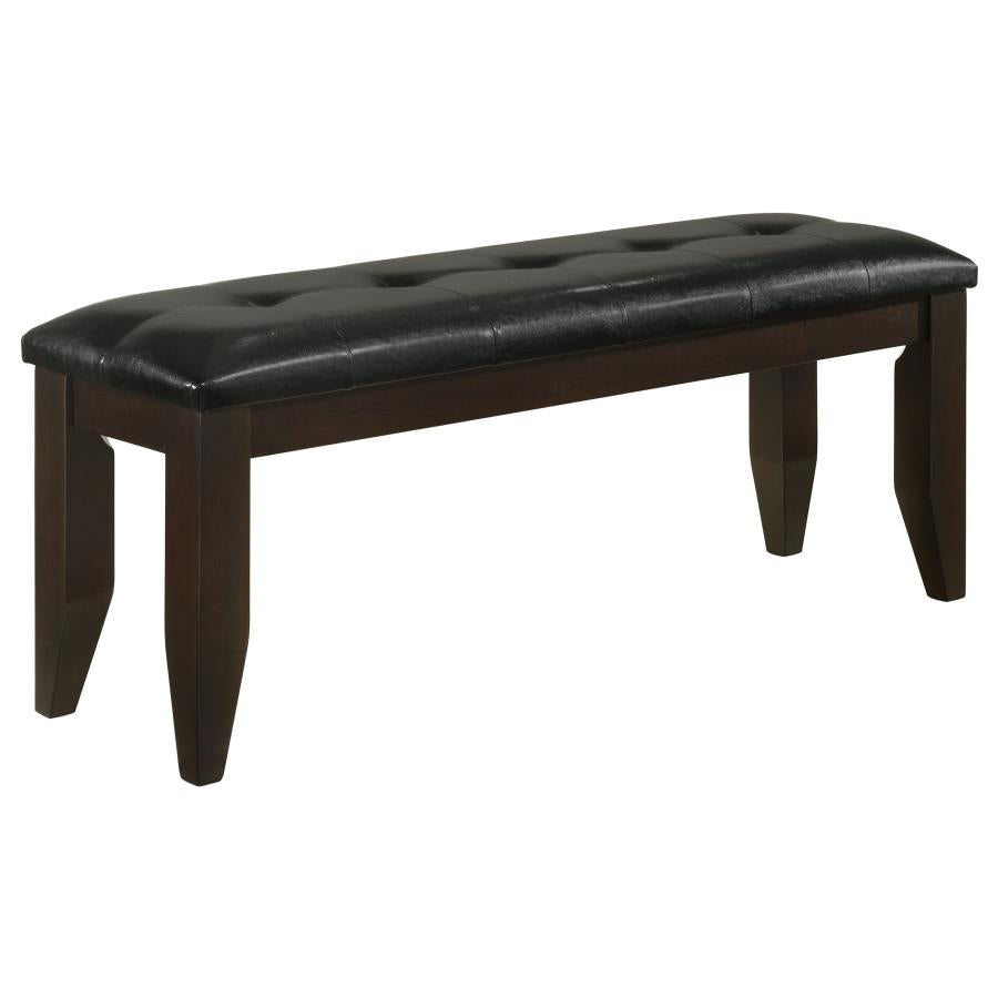 Dalila Leatherette Upholstered Wood Dining Bench Cappuccino-1