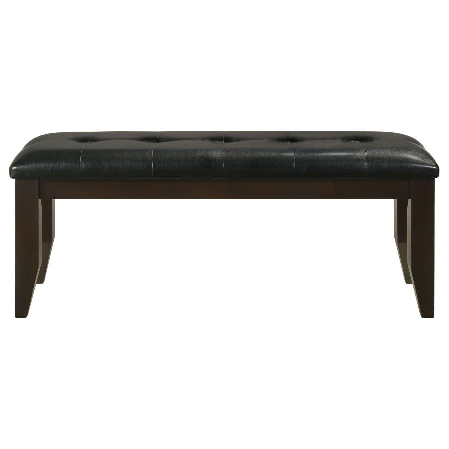 Dalila Leatherette Upholstered Wood Dining Bench Cappuccino-zoom-3