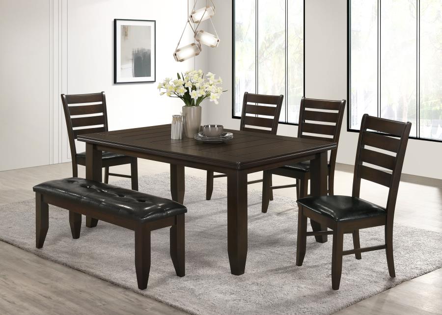 Dalila Leatherette Upholstered Wood Dining Bench Cappuccino-zoom-9