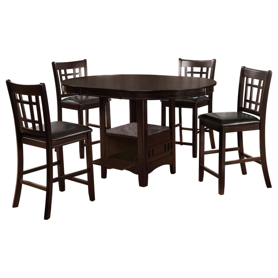 Lavon 5-piece Oval Counter Height Dining Set Espresso-zoom-2