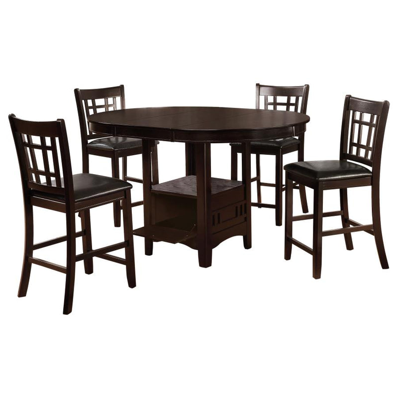Lavon 5-piece Oval Counter Height Dining Set Espresso-zoom-