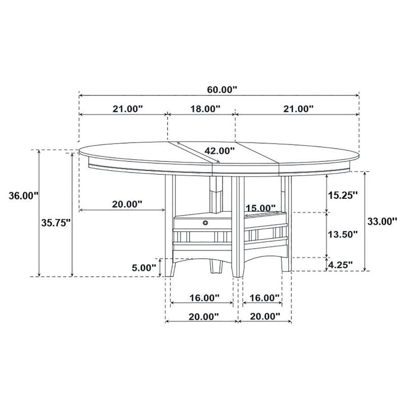 Lavon 5-piece Oval Counter Height Dining Set Espresso-zoom-