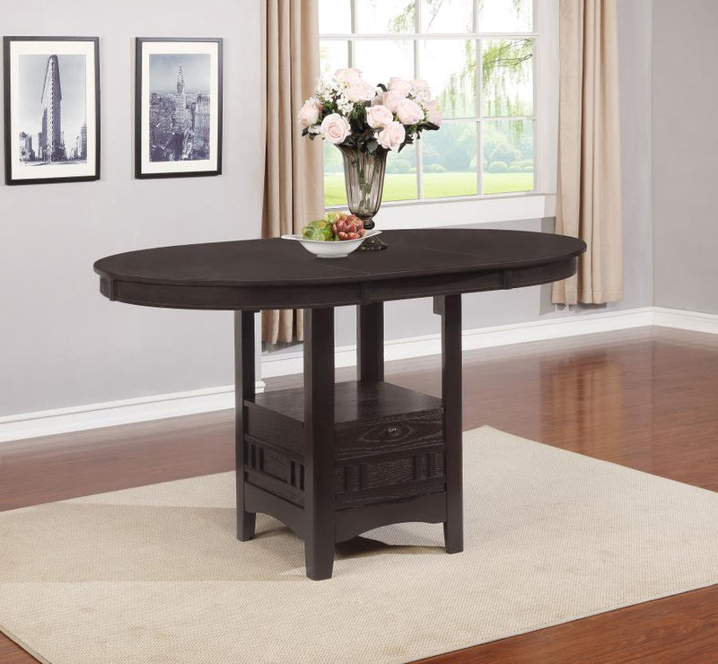 Lavon Oval 60-inch Counter Height Extension Dining Table Espresso-zoom-