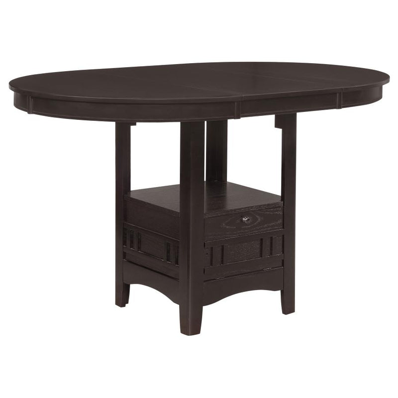 Lavon Oval 60-inch Counter Height Extension Dining Table Espresso-zoom-
