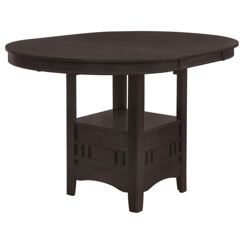 Lavon Oval 60-inch Counter Height Extension Dining Table Espresso-zoom-