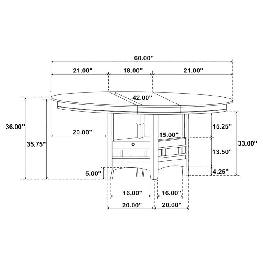 Lavon Oval 60-inch Counter Height Extension Dining Table Espresso-zoom-8
