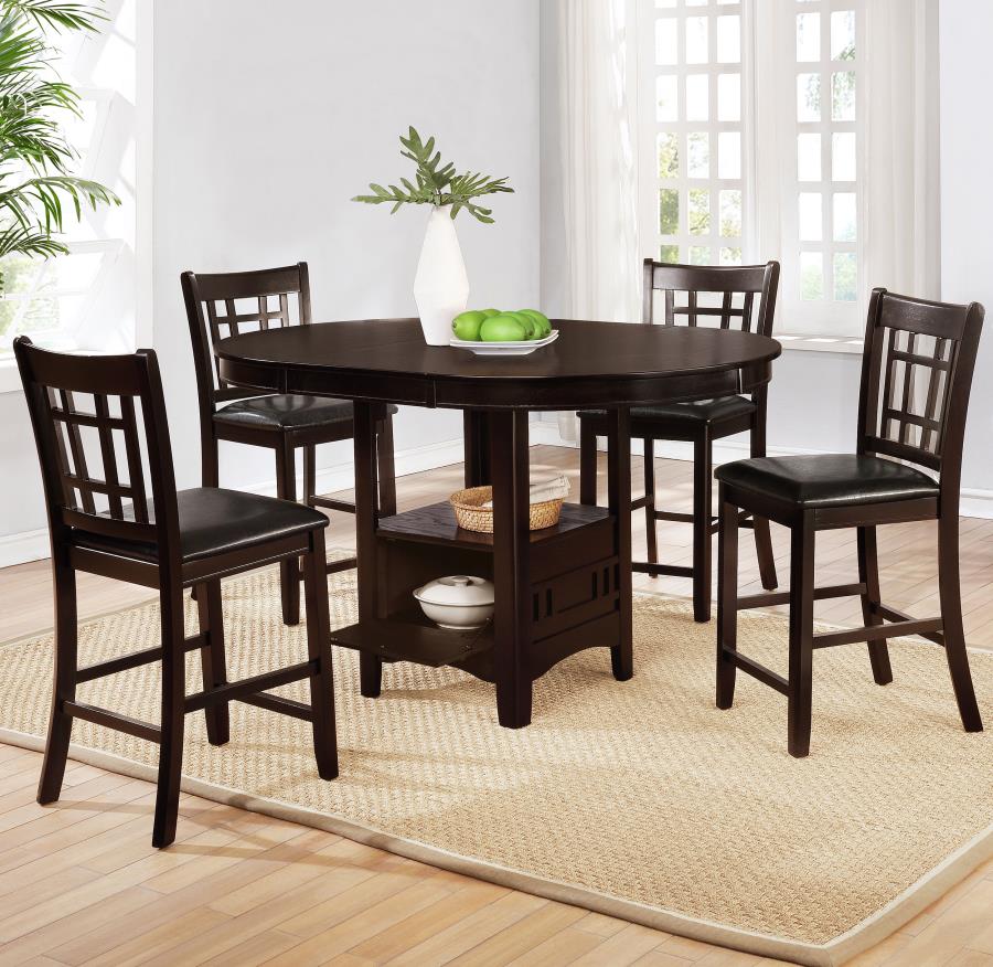 Lavon Oval 60-inch Counter Height Extension Dining Table Espresso-zoom-9