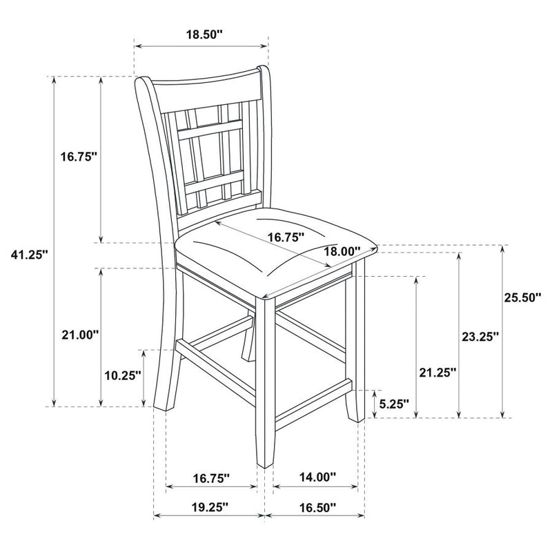 Lavon Wood Counter Height Dining Chair Black and Espresso (Set of 2)-zoom-