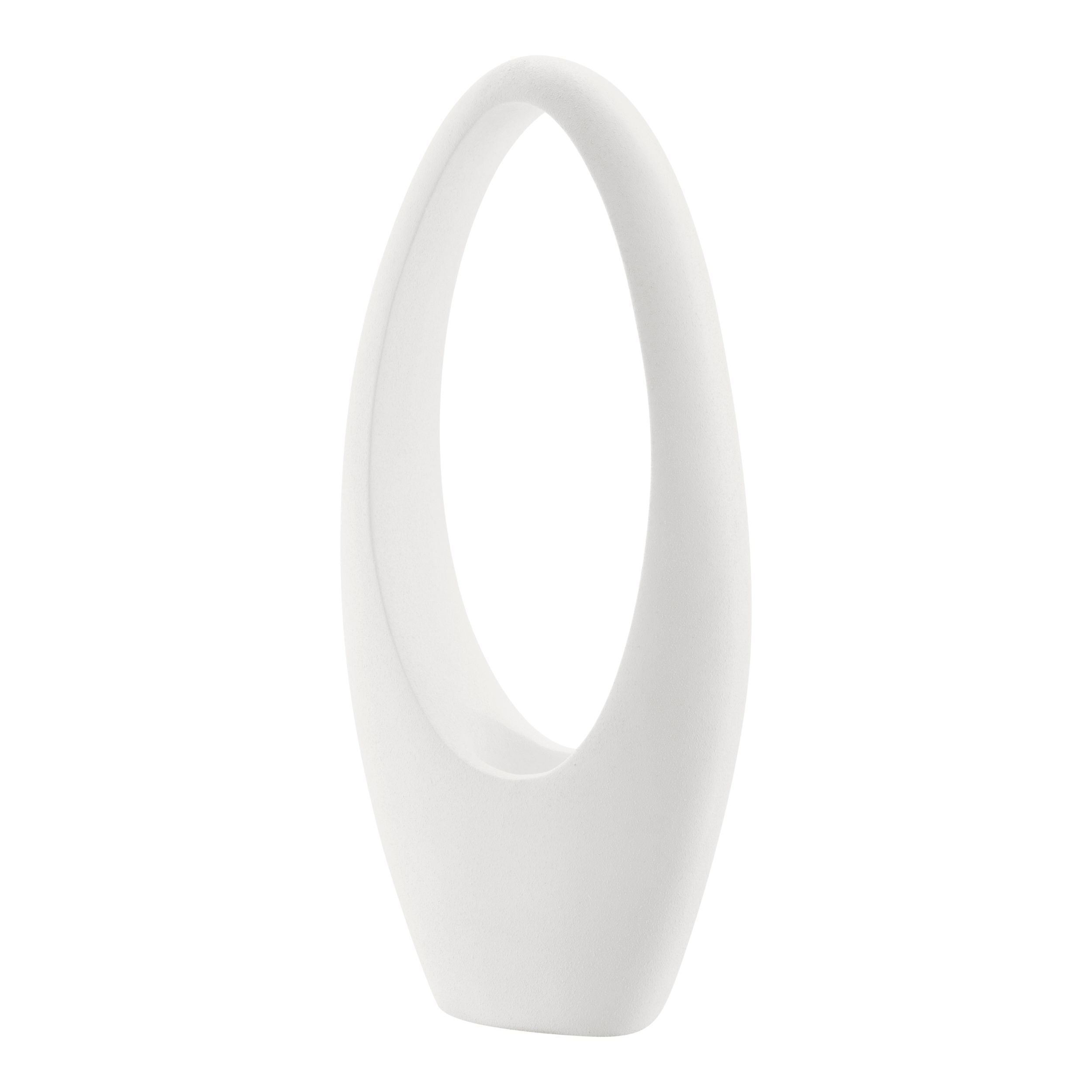 Mandolin Small Floor Vase Sculpture // Frosted White-zoom-1