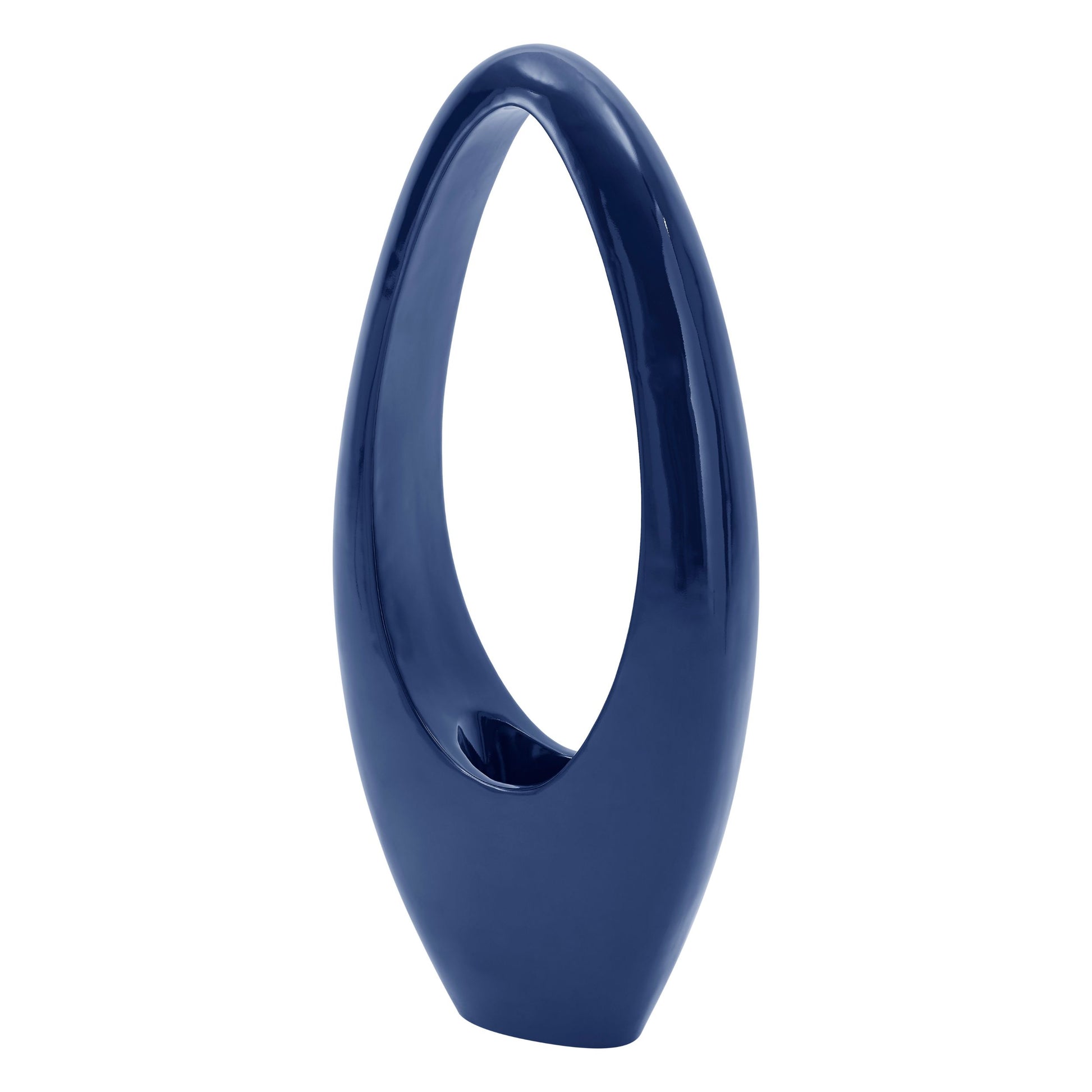 Mandolin Large Floor Vase Sculpture // Glossy Blue-1