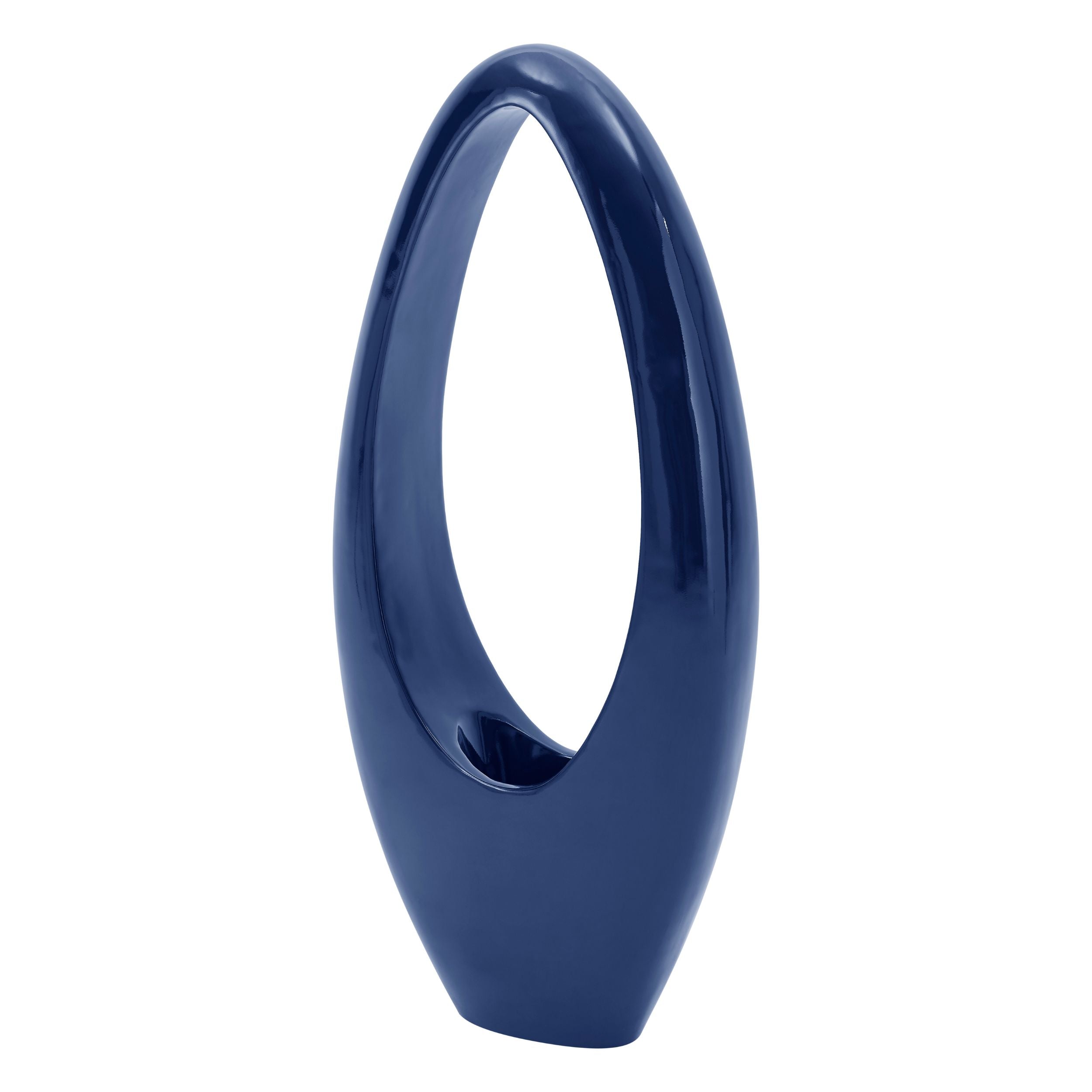 Mandolin Large Floor Vase Sculpture // Glossy Blue-zoom-1
