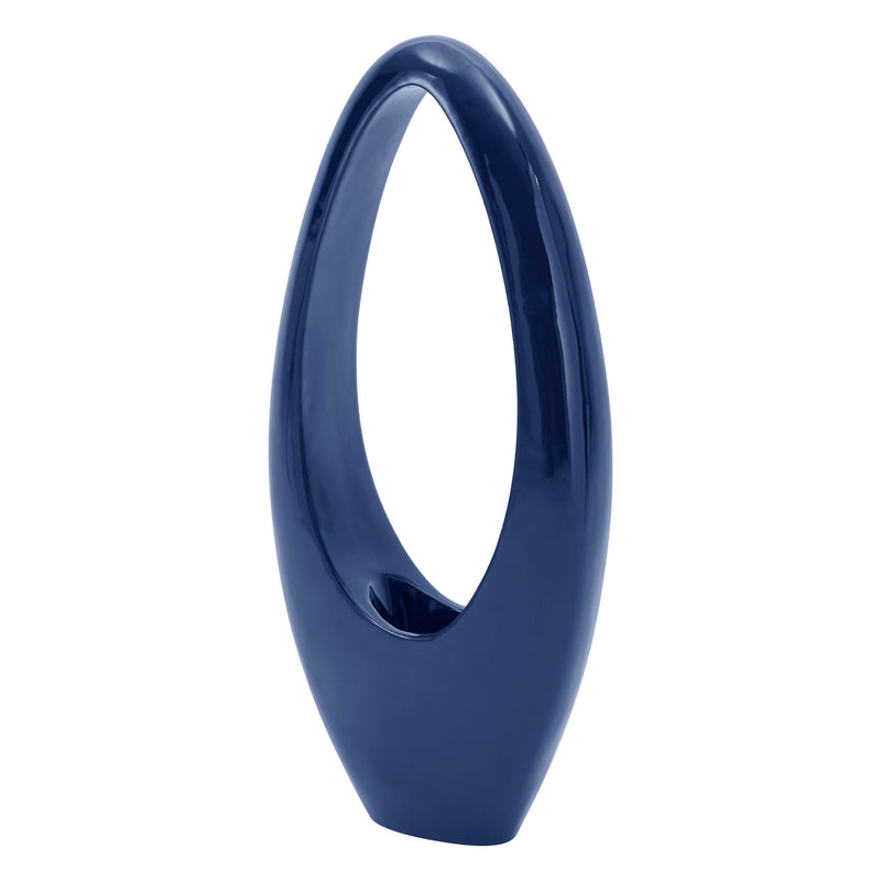 Mandolin Large Floor Vase Sculpture // Glossy Blue-zoom-