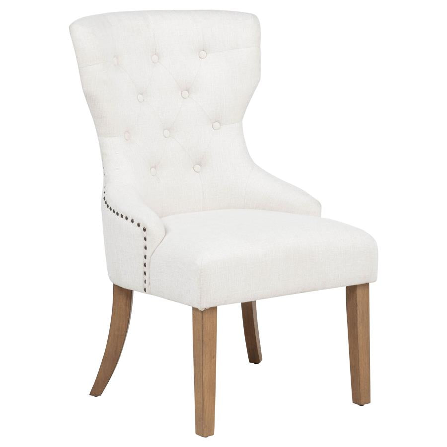 Baney Fabric Upholstered Dining Side Chair Beige and Rustic Grey-zoom-1