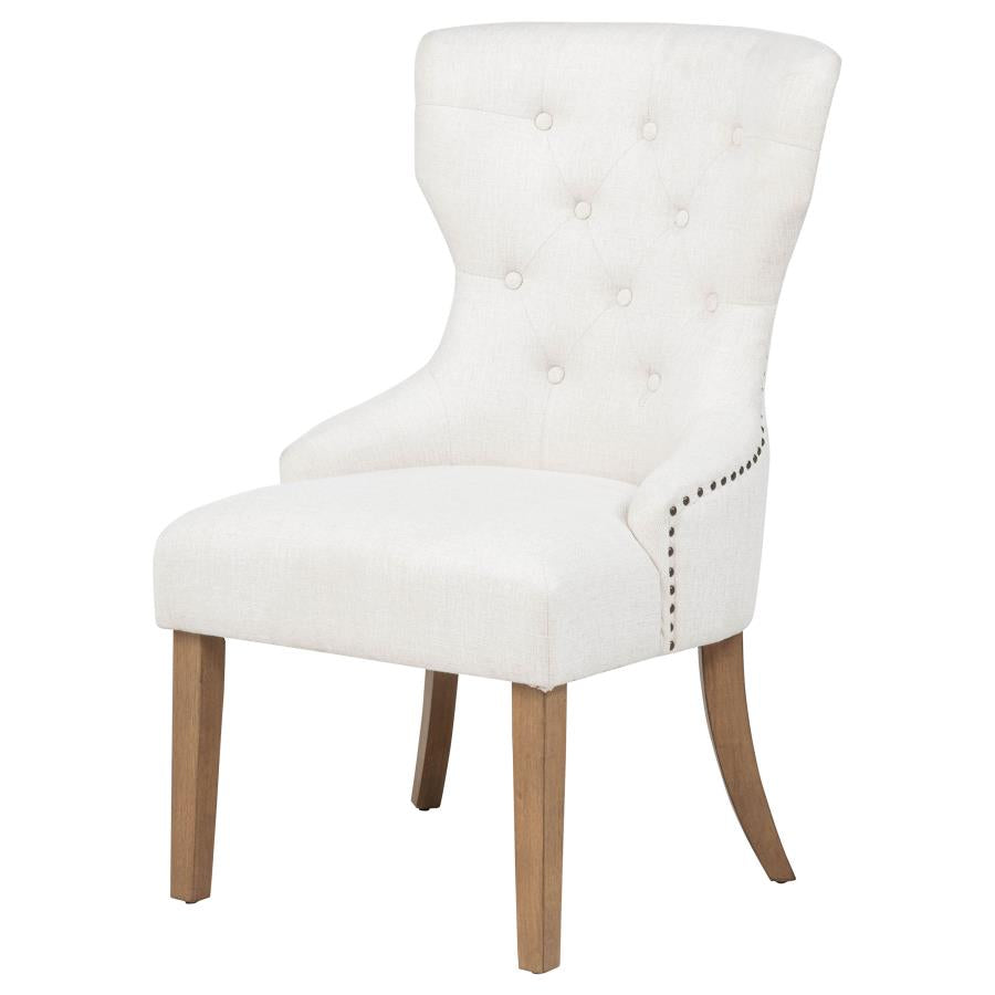 Baney Fabric Upholstered Dining Side Chair Beige and Rustic Grey-zoom-4